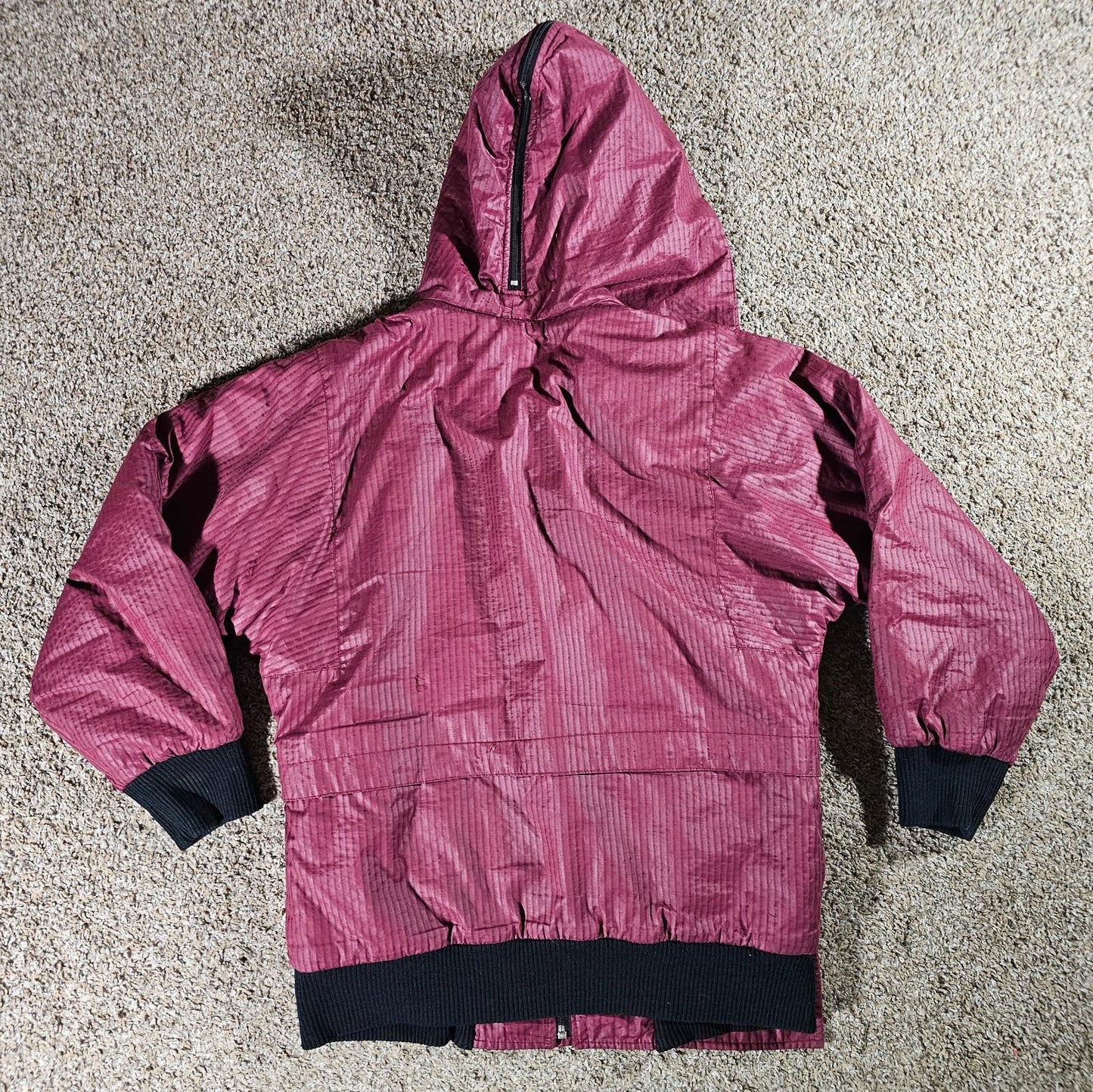 Jordache Hooded Coat Wine Red M Fullzip