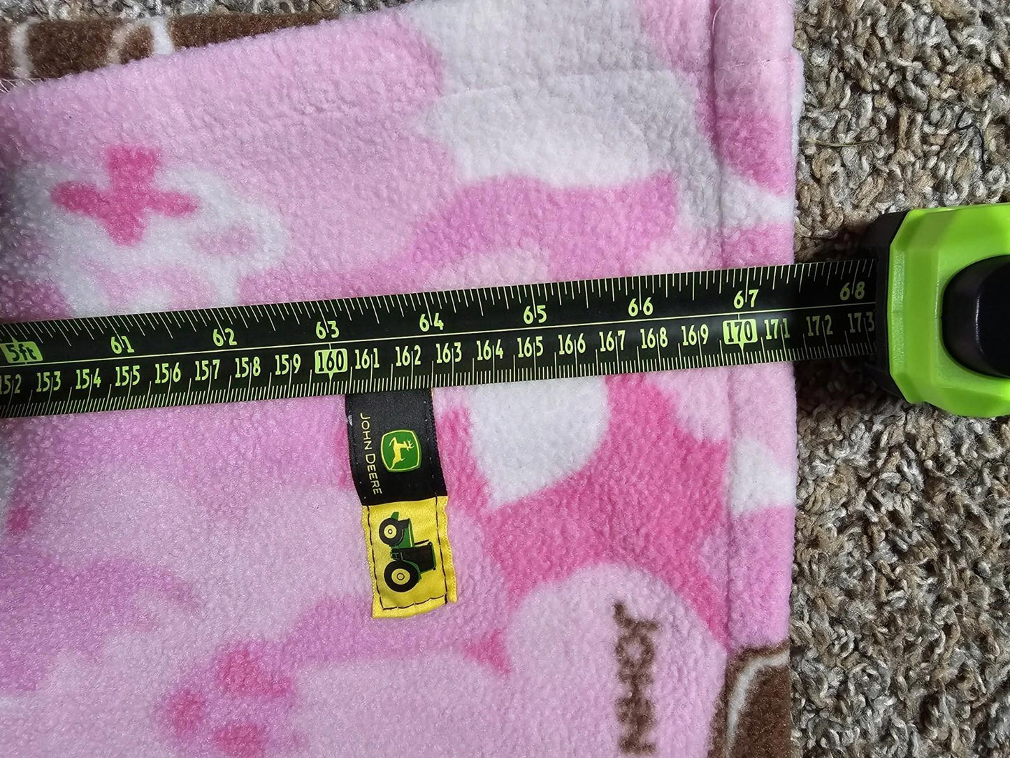 John Deere Pink Camo Zipper Fleece Sleeping Bag for Girls