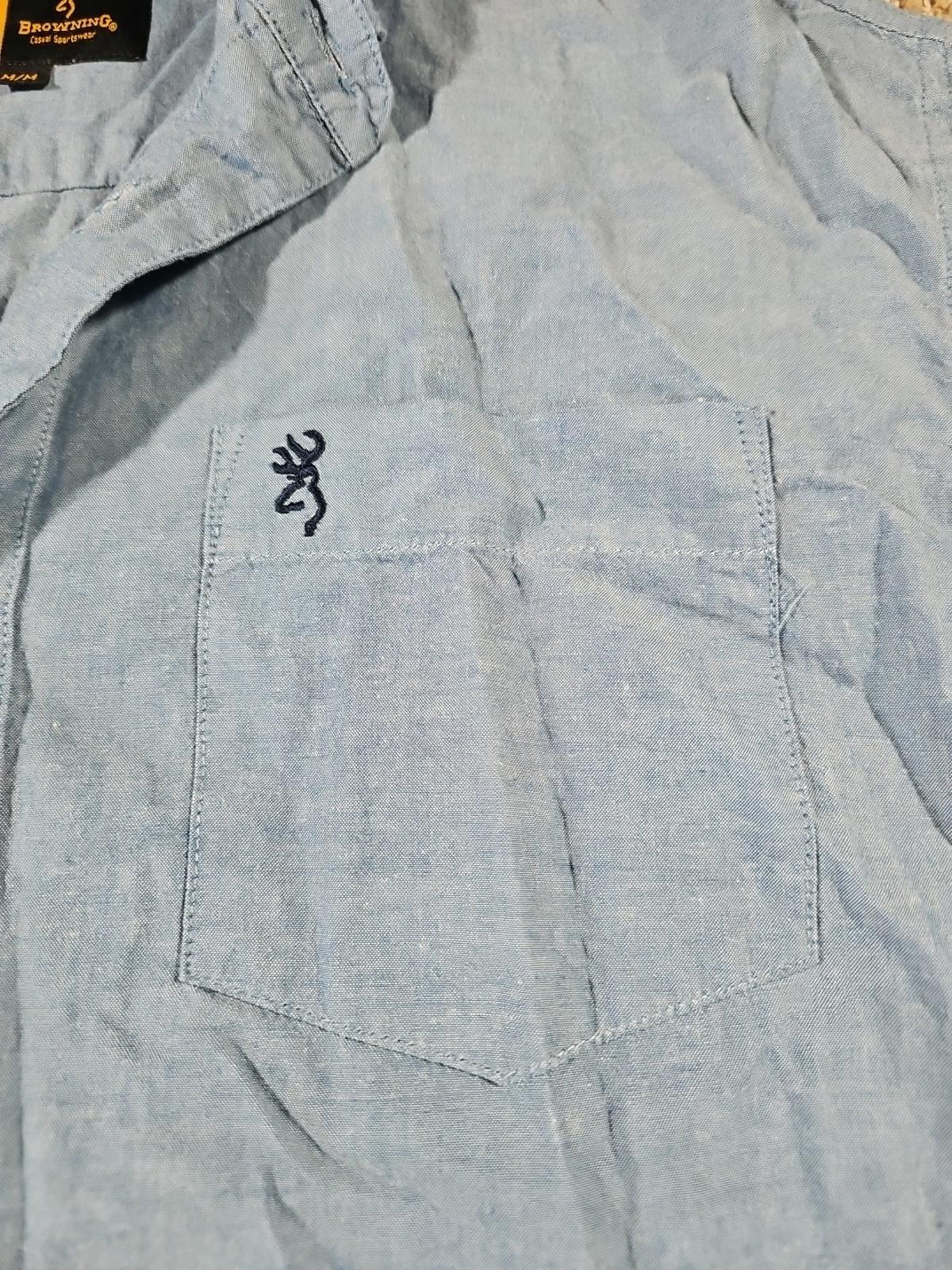 Browning Blue Button Up Shirt Front Pocket M
