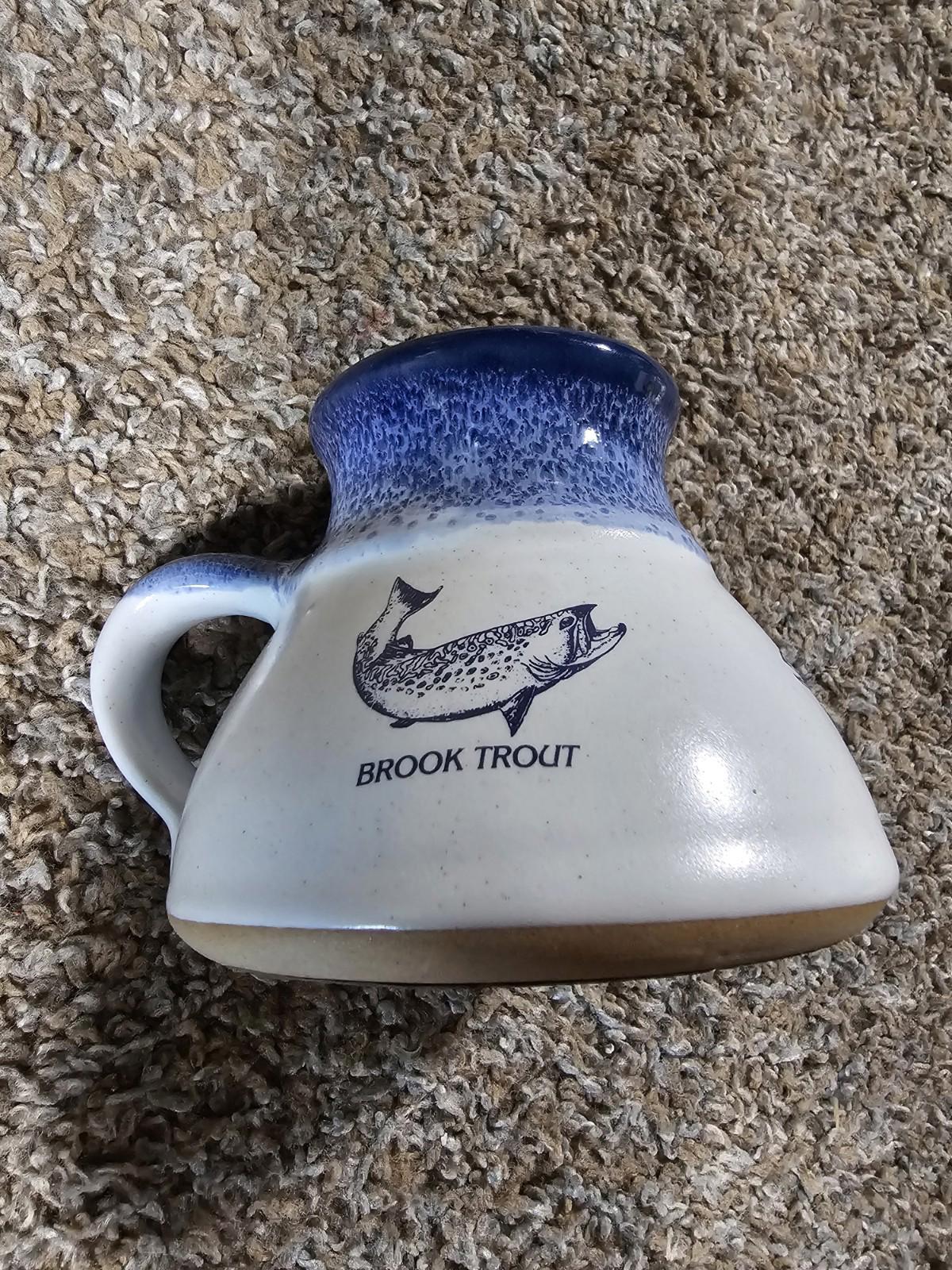 1991 Anglers Expressions Trout Boise Idaho USA Mug Blue White