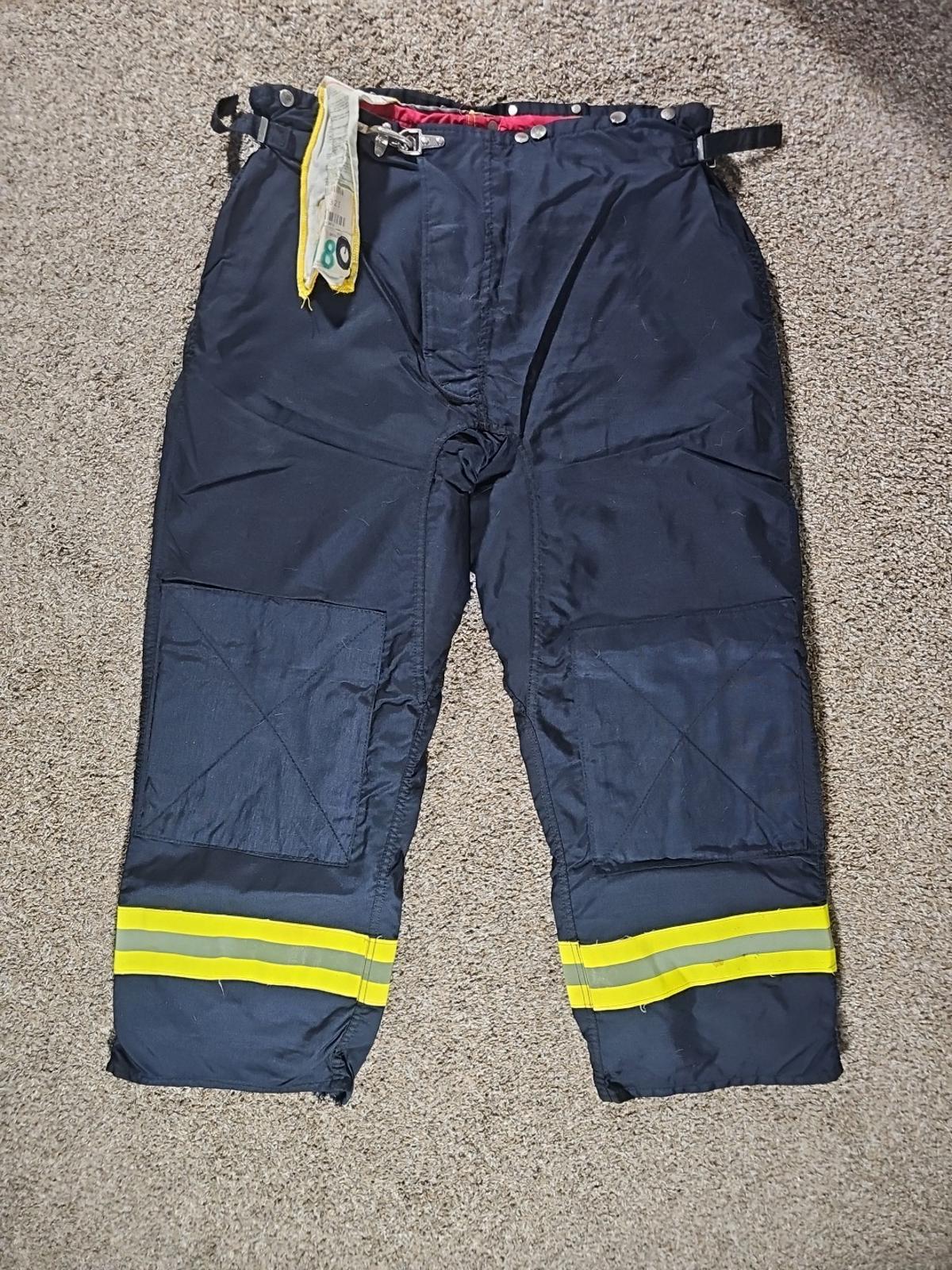 VINTAGE Morning Pride Firefighter Pants 44x32 Blue Turnout Bunker Pant Lined