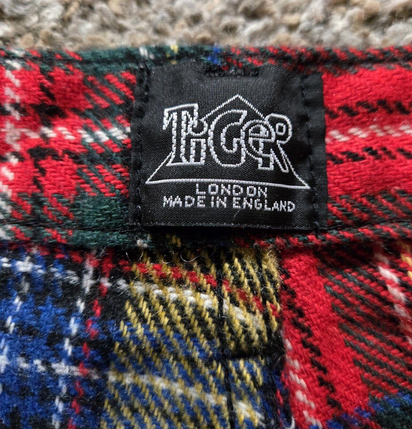 Tiger Of London Plaid Flannel Bondage Zippper Punk Pants 34