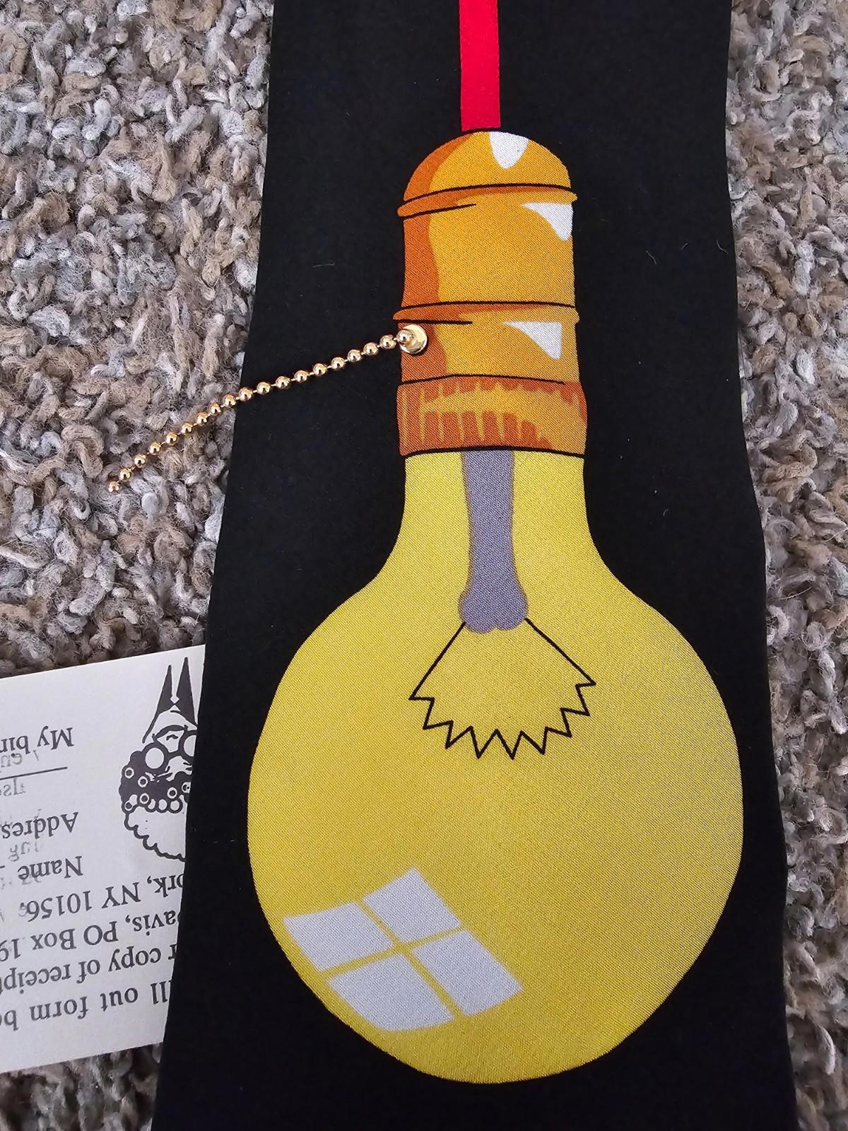 Light Bulb Neck Tie-Vicky Davis-Turned On w/ Pull Chain 1994