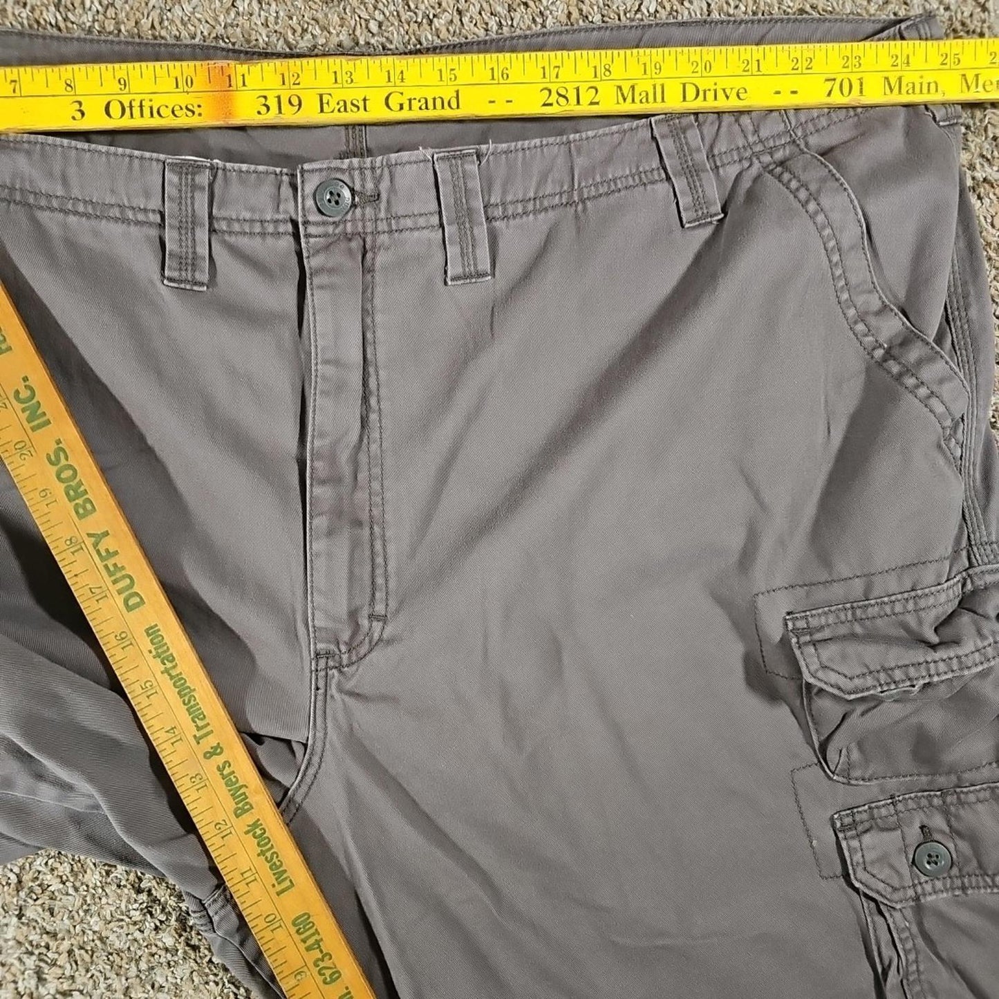 Lee Dungarees Cargo Shorts Sz 50 Gray Utility Grunge