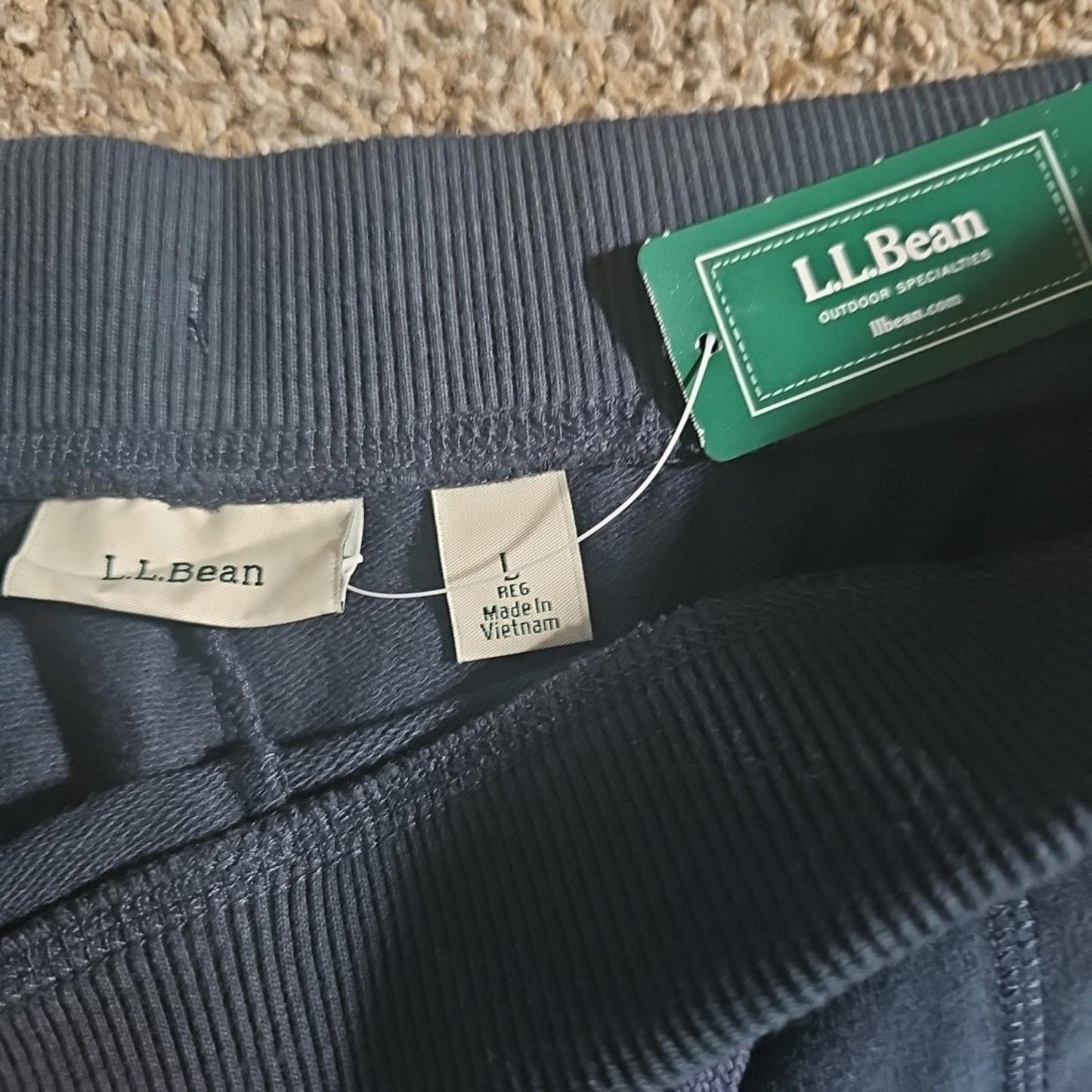 LL BEAN Ultrasoft Sweats 6" Navy Blue Shorts NWT