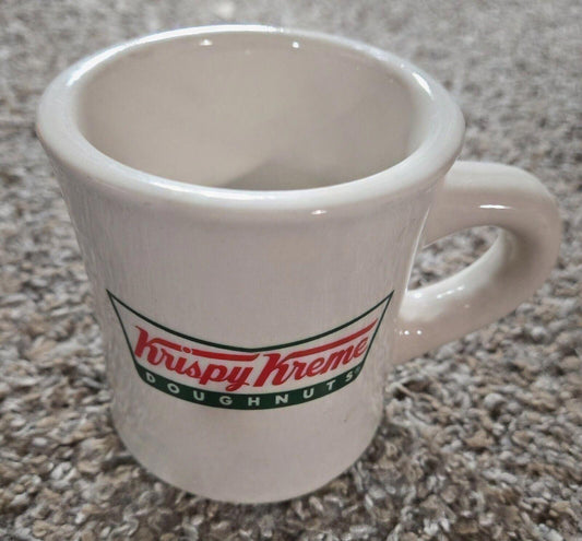 Krispy Kreme Doughnuts Coffee Mug Heavy Vintage 8oz White with Red & Green Logo