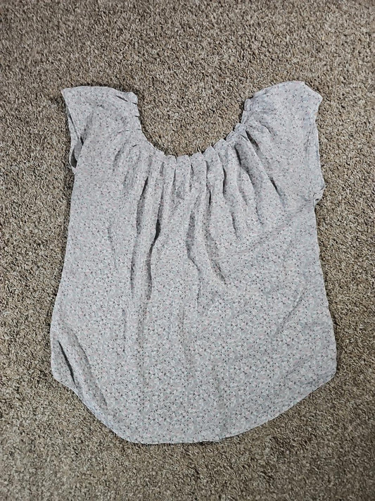 Lauren Conrad Blue And White Floral Tank Top MEDIUM