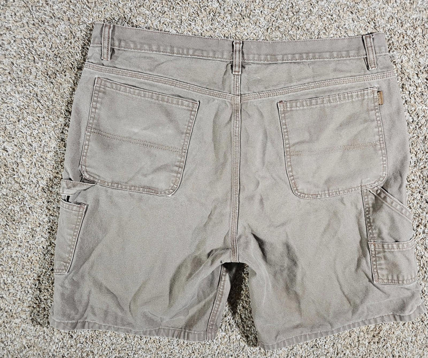 Wolverine Khaki Carpenter Work Shorts 42 Heavy Duck Canvas