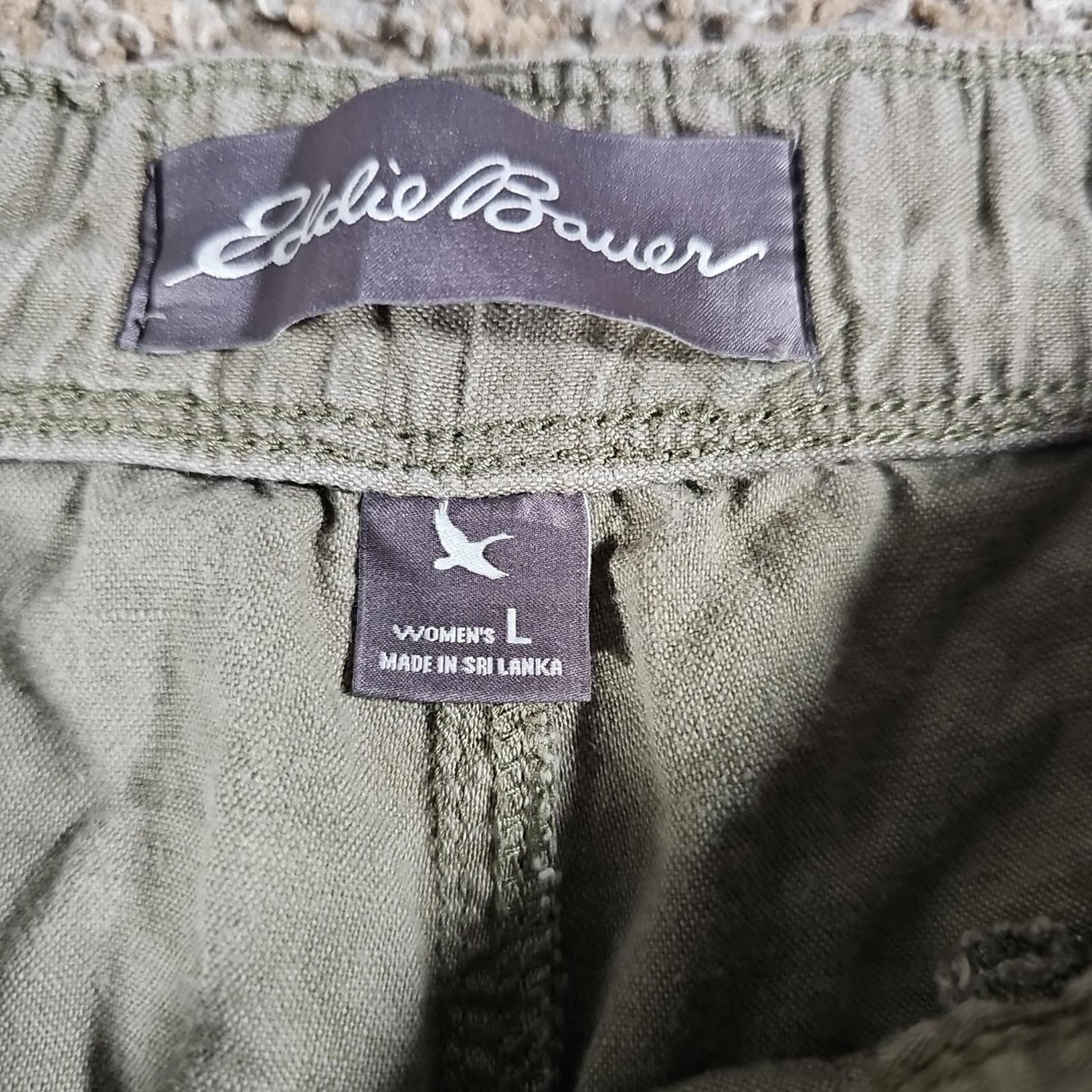 Eddie Bauer L Green Drawstring Shorts