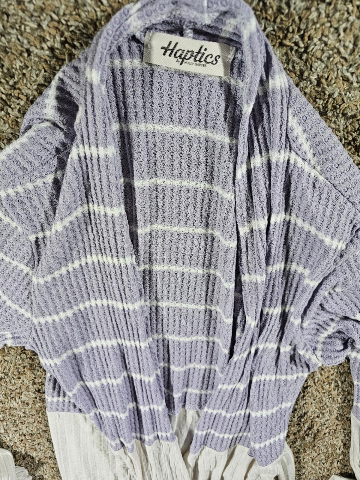 Haptics Holly Harper 3 Color Knit Cardigan Open S USA MADE