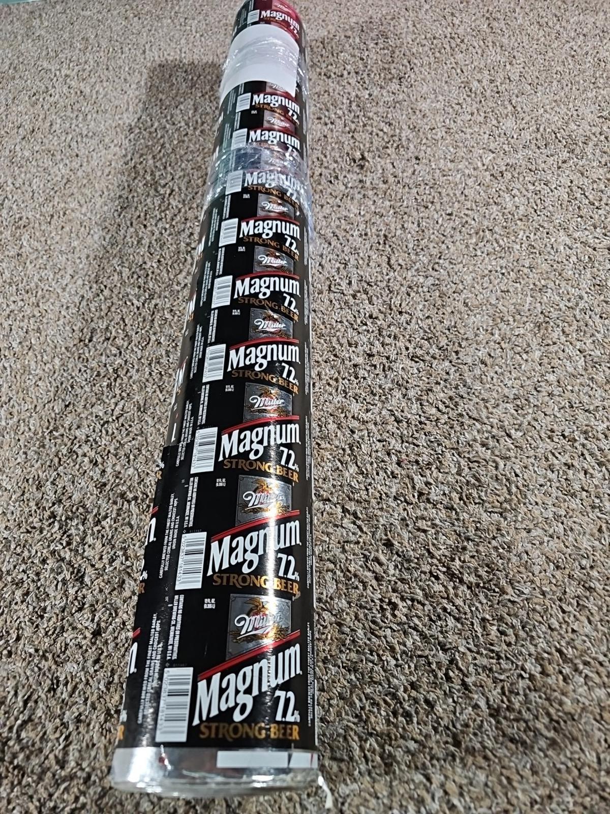 Vintage Miller Brewing MAGNUM 7.2% Strong Beer Labels Roll - Wrapping Paper?
