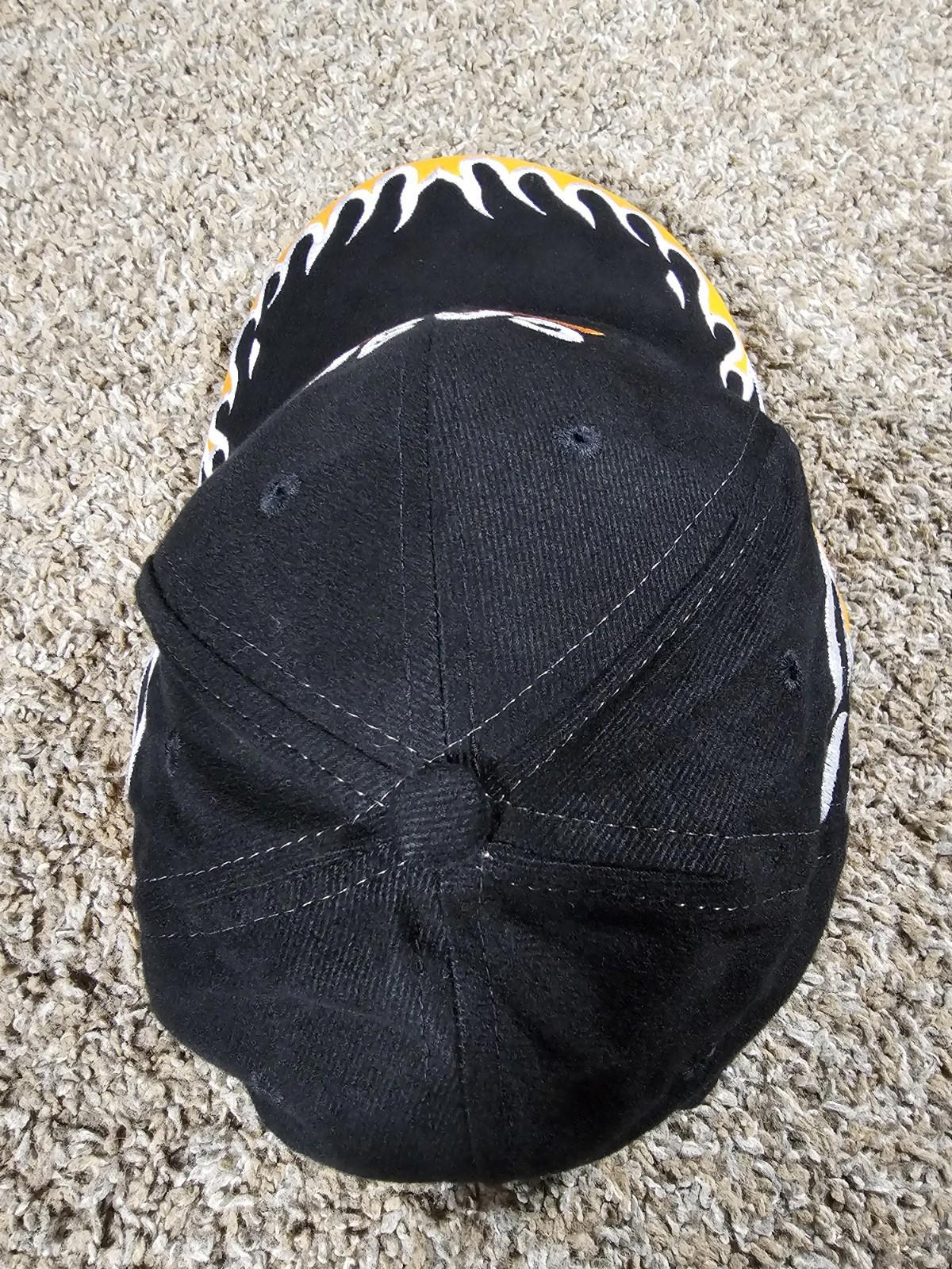 CASE Black & Yellow Graphic Flame Design Adjustable Cap Hat