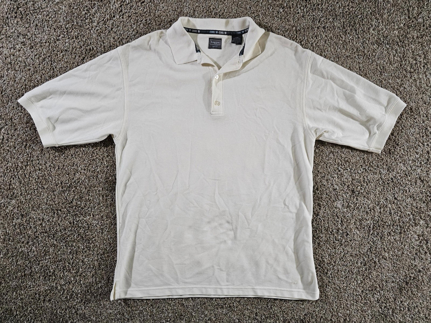 haggar golf cool 18 pro polo cream white Medium - Stains
