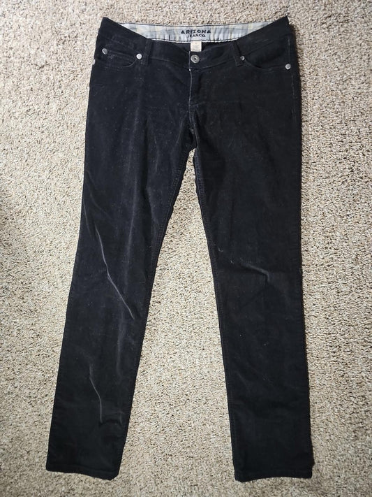 Arizona Jeans Corduroy Black Pants Sz 11 34x31