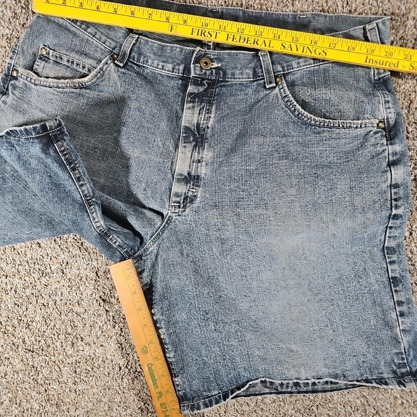 LEE Loose Dungarees Jean Shorts Sz 40