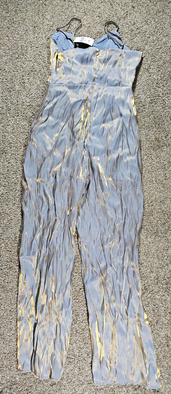 Forever 21 Long Jumpsuit Dusty Blue Medium NWT