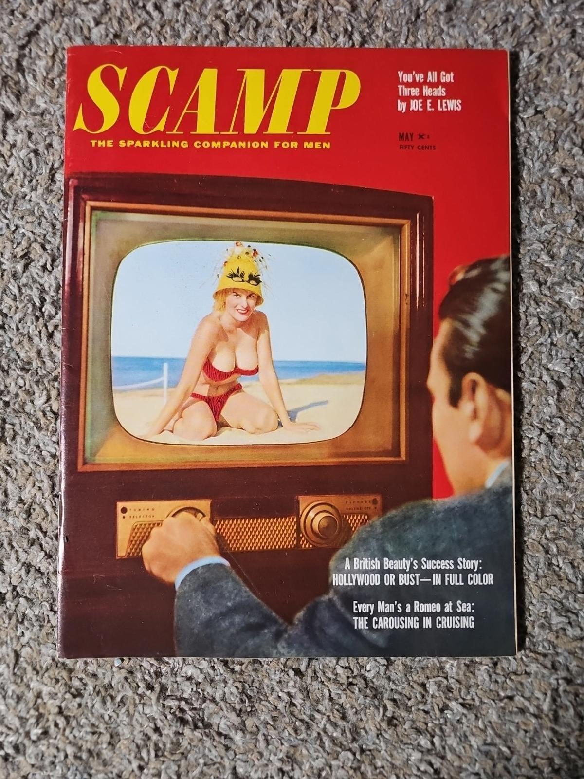 Vintage Men's Pinup Magazine SCAMP  May 1959 Netti Therp, June Wilkinson, Others