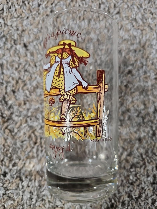 1969 American Greetings Holly Hobbie Lifes A Picnic Glass Tumbler