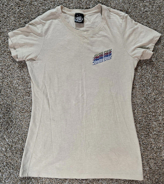 Womens Tan Santa Cruz Skate T-shirt Size Medium