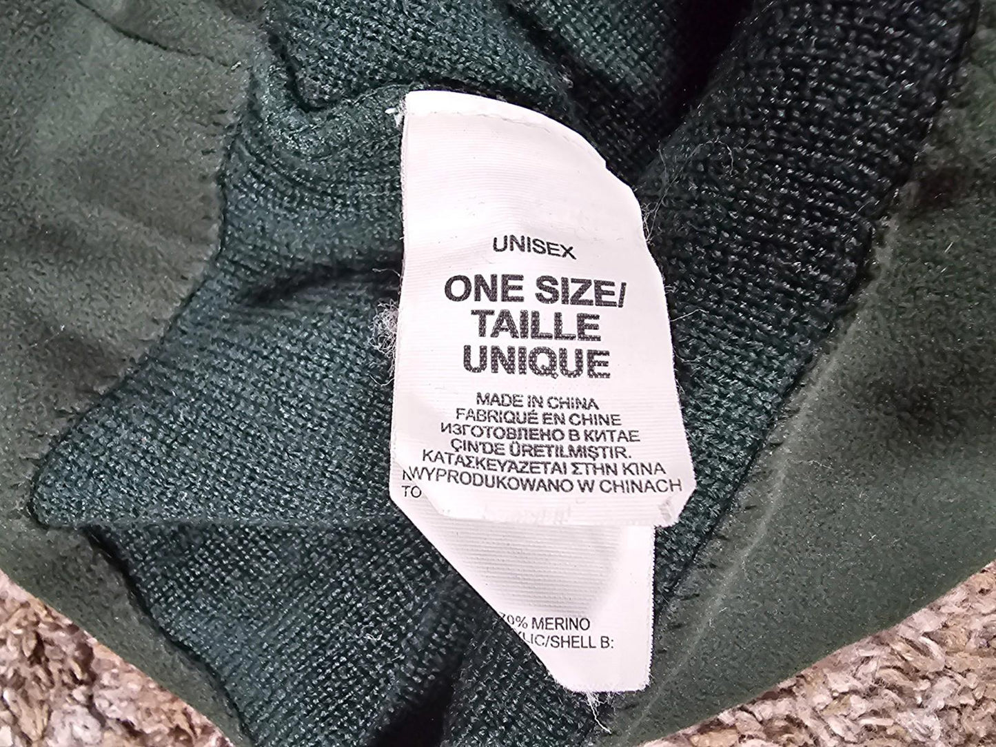 The North Face green merino wool beanie