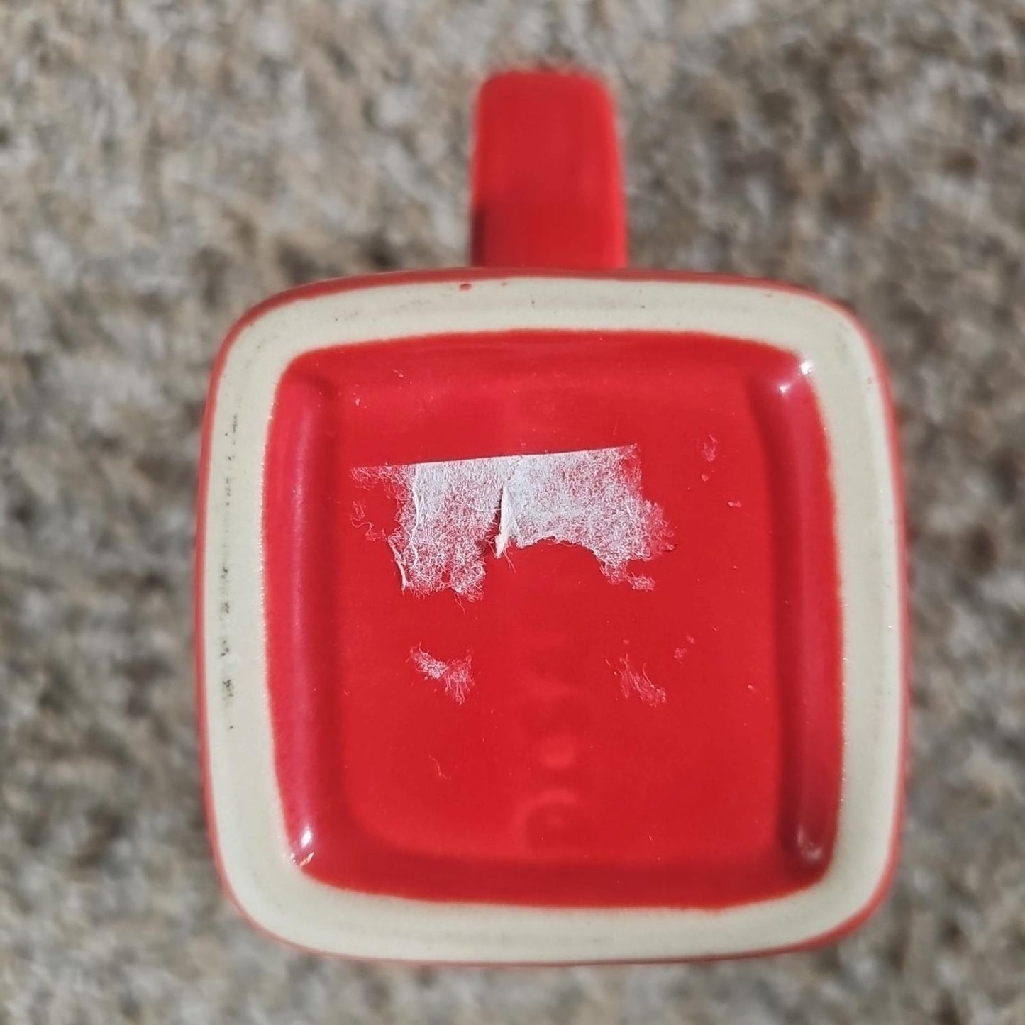 Disaronno Red Orange Square Abstract Design Coffee Mug Cup Vintage Italy