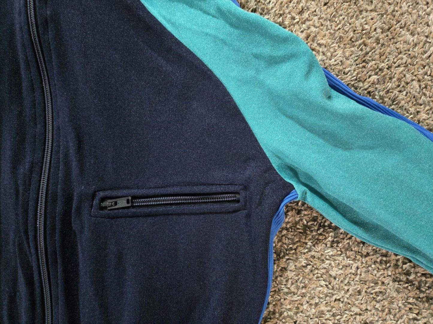 Vintage Odlo Ski Suit Navy Teal Blue White Mens Medium 50