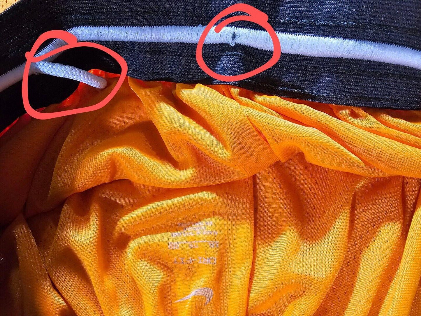 Nike drifit shorts orange 94' VOLS Tennessee Volunteers XXL