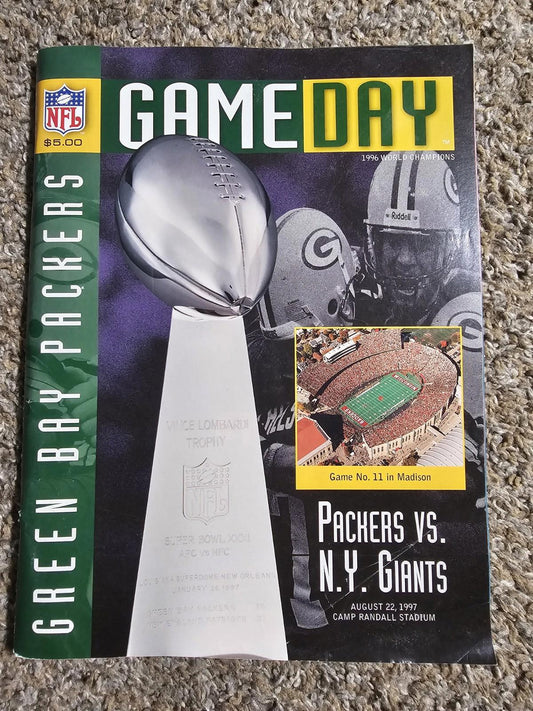 1997 GREEN BAY PACKERS NFL PROGRAM vs. NEW YORK GIANTS Camp Randall Madison WI