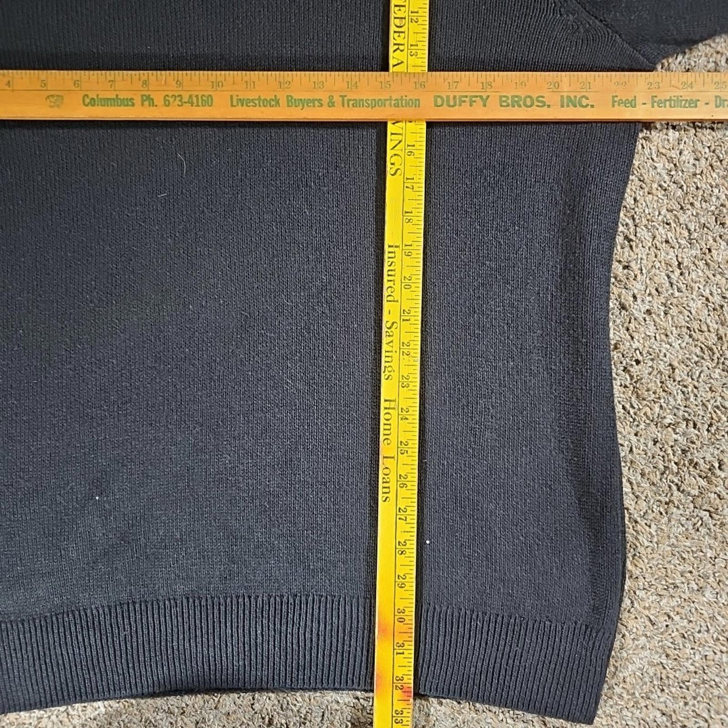 Sonoma XL TALL 1/4 Zip Tight Cable Knit Sweater Black