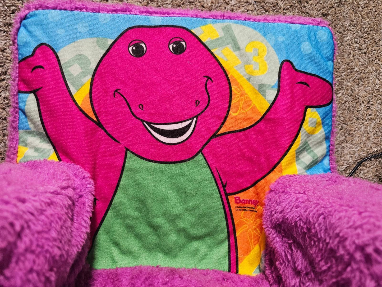 Vtg Purple Barney Child’s Foam Chair Logo Child Toddler Seat