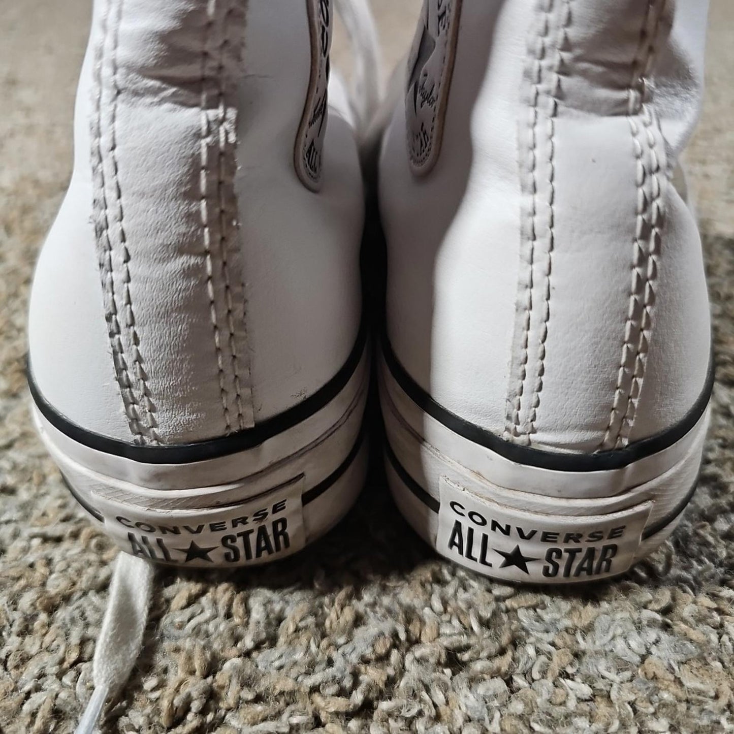 Womens 7.5 UK5.5- Converse Chuck Taylor All Star Lift High White Leather Shoes