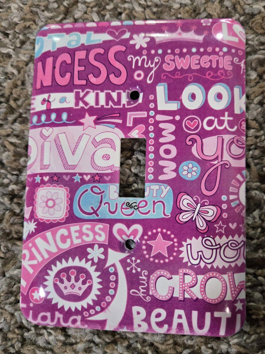 Amerelle Children's Decor Princess Light Switch Decor With Pink Screws