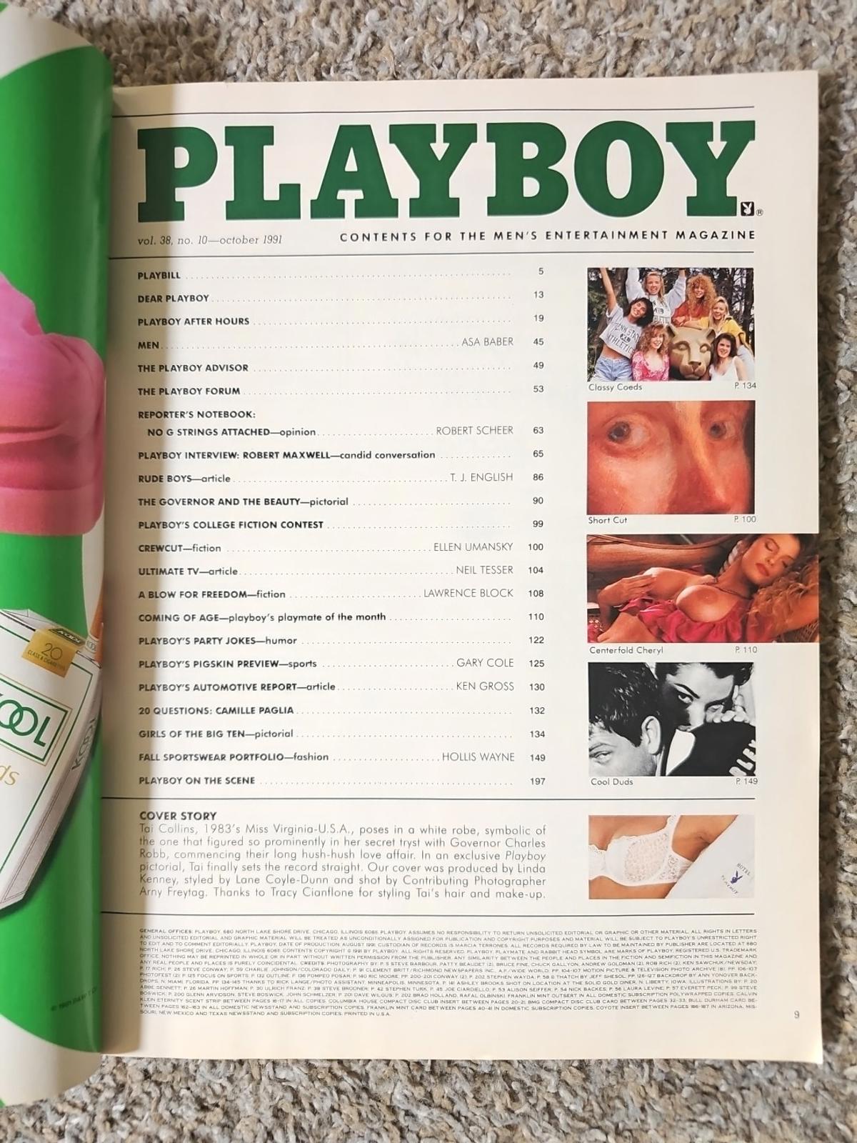 Playboy October 1991 College Girls of the BIG TEN Tai Collins