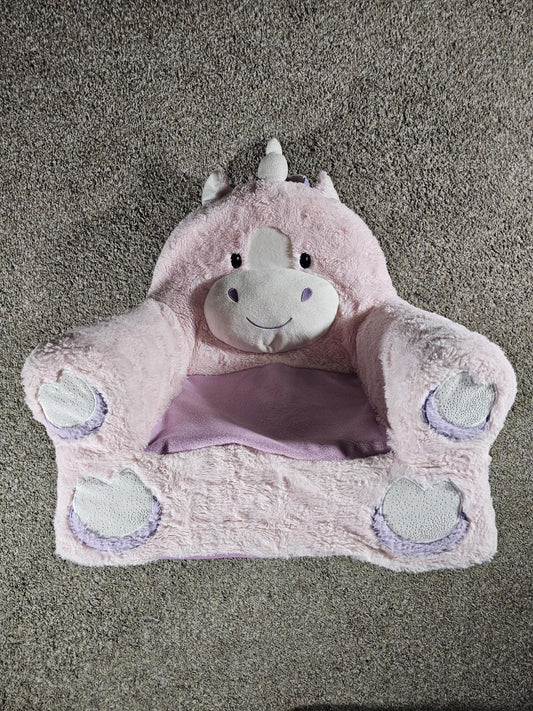 Pink Unicorn Plush Kids Soft Landing Chair Toddler