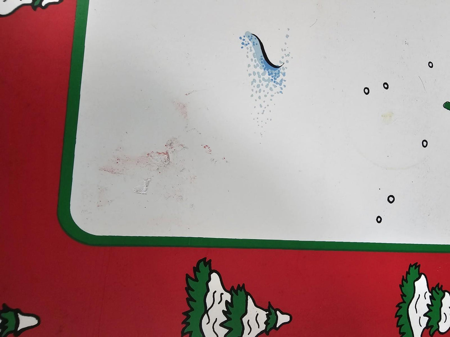 Vintage Placemat Barney The Dinosaur Christmas Trees Sleigh 1993 11x17