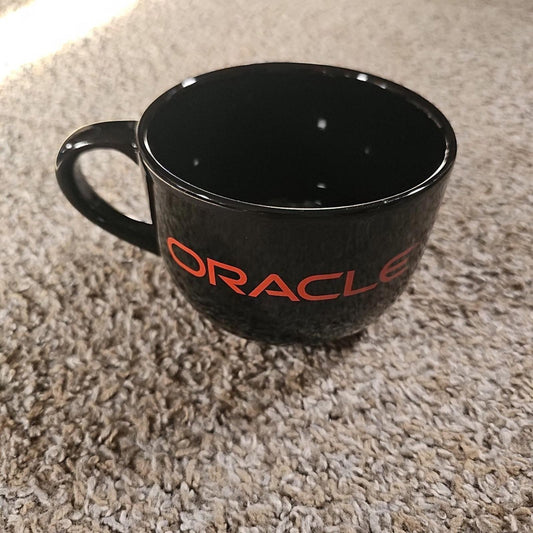 Oracle Red And Black coffee Cup Mug Soup Bowl Made In USA  W Handle
