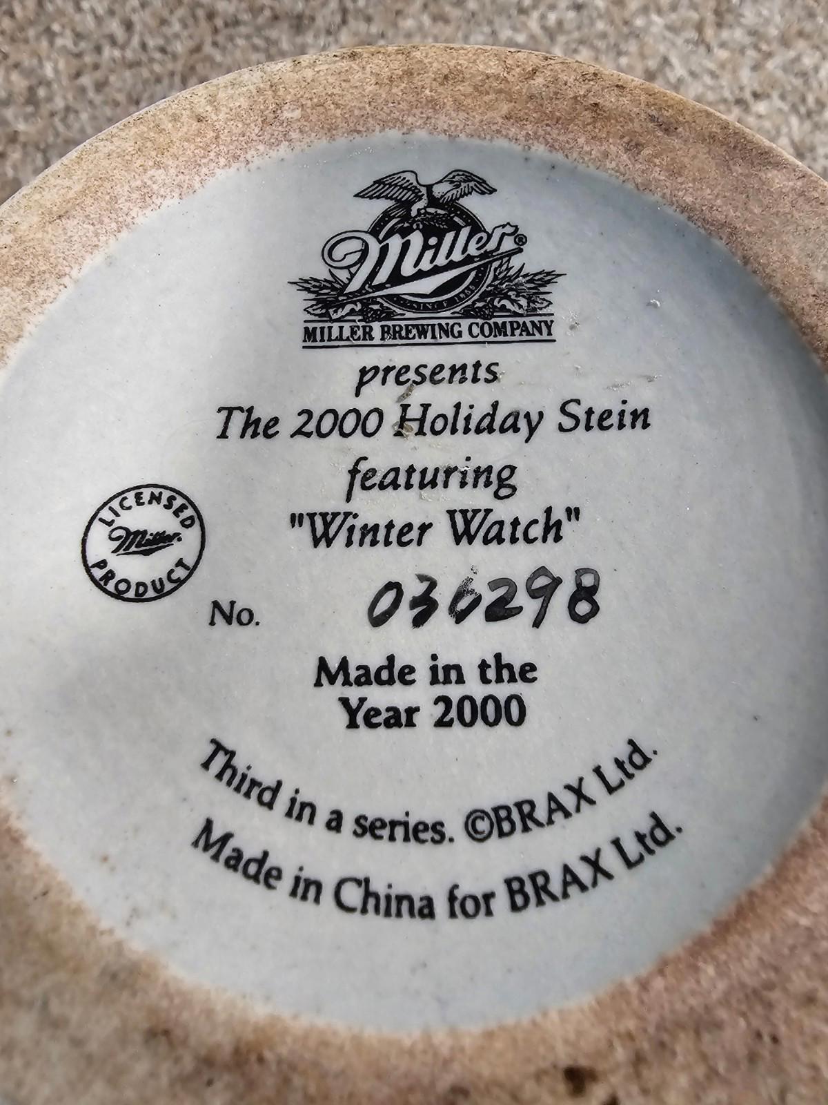 Miller Brewing Company 2000 Holiday Stein Winter Watch Beer Mug Stein