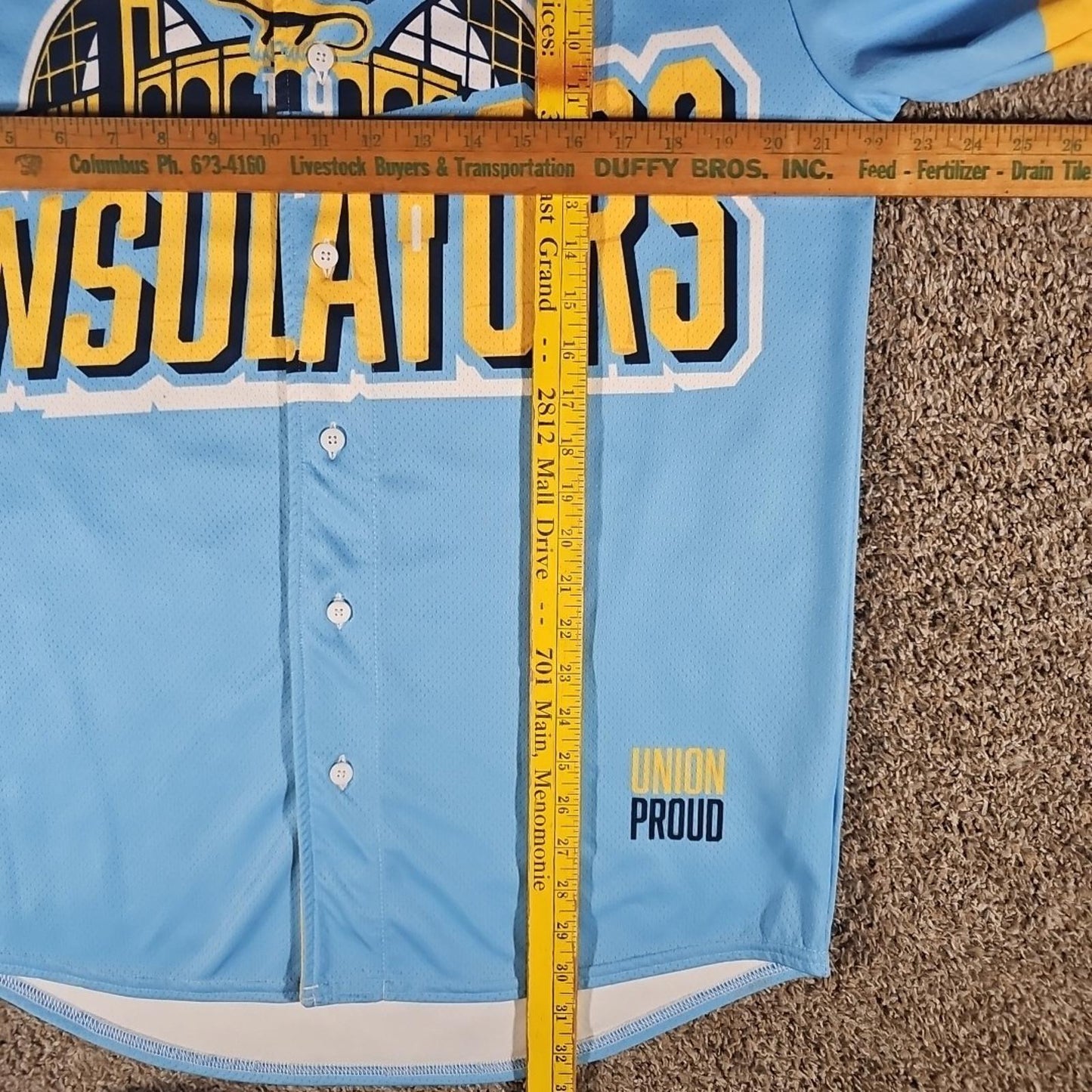 Heat & Frost Insulators Baseball Jersey L