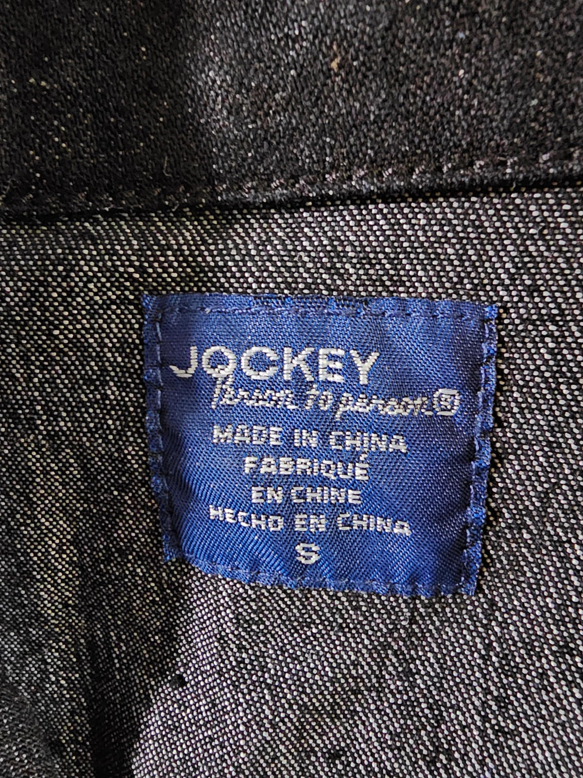 Jockey person to person Gray Black denim jacket 3 button S