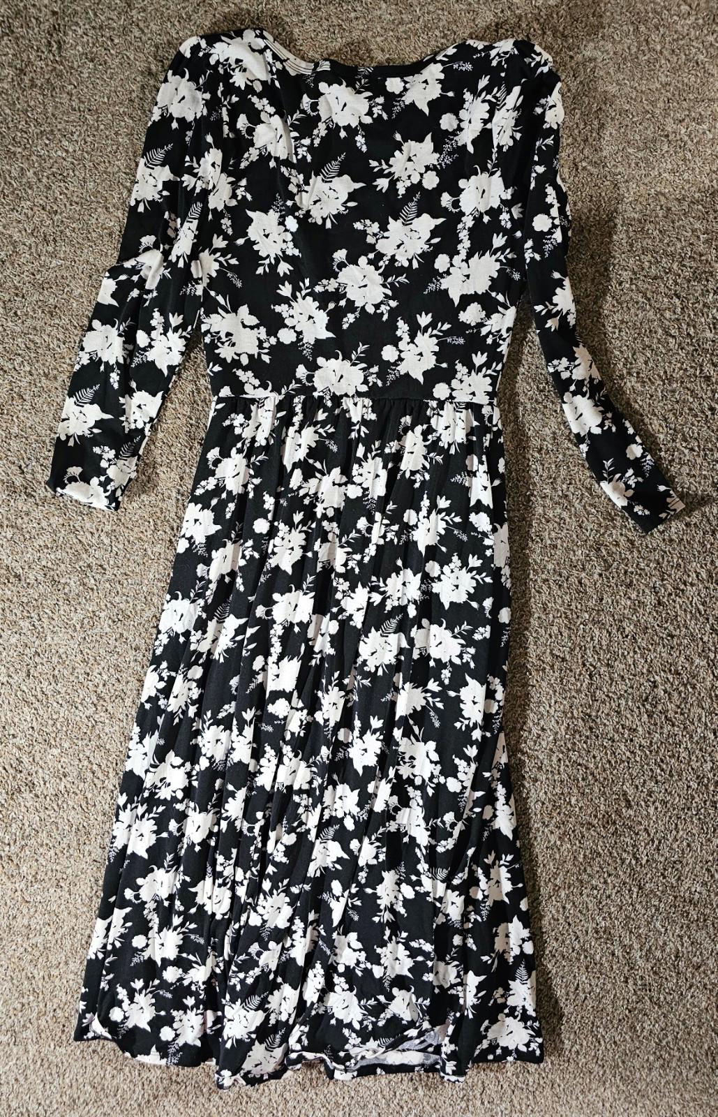 LuLaRoe Black & White Floral Dress S