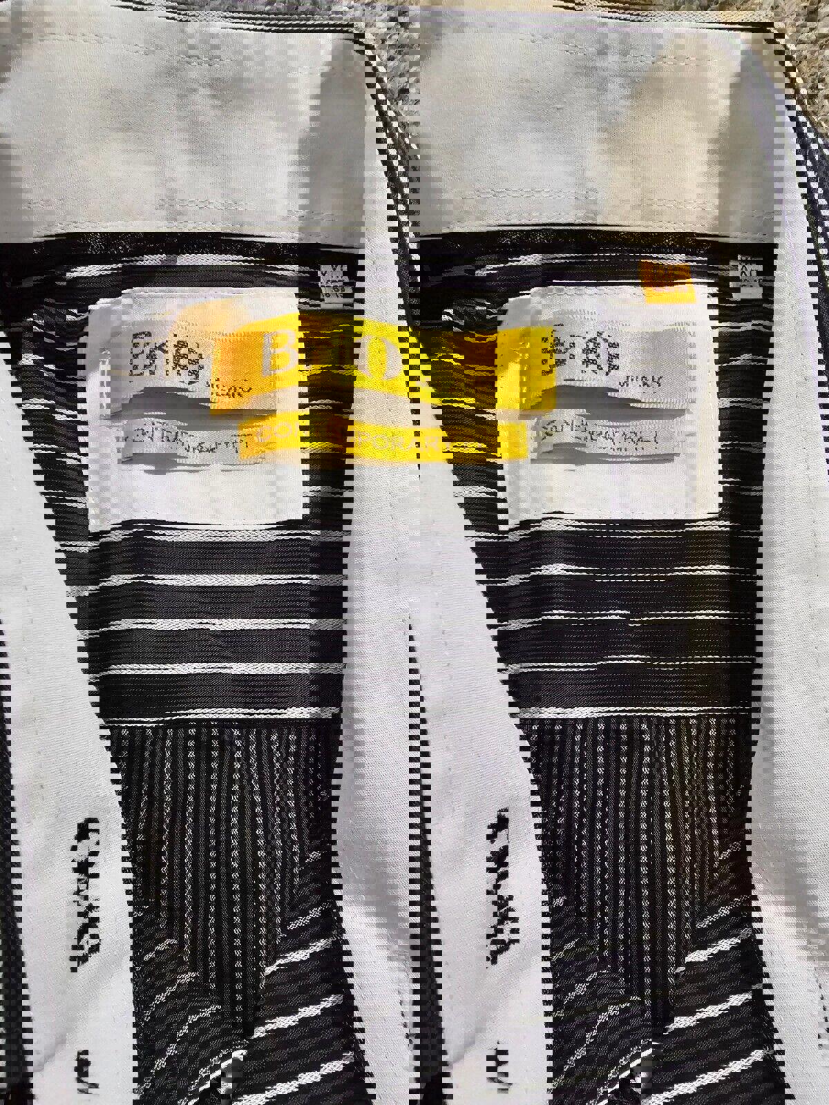 Brio Milano Contemporary 2XL 18.5/19 black stripe button-up