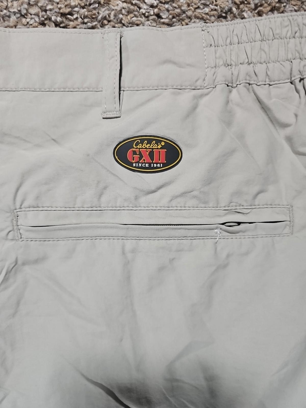 Cabelas GX II Convertible Hiking Pants to Shorts Mens SZ 3XL Nylon Beige UPF40