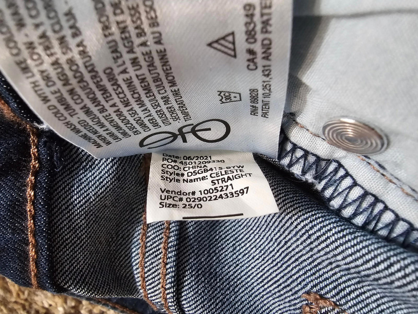 skinnygirl jeans celeste straight 25/0