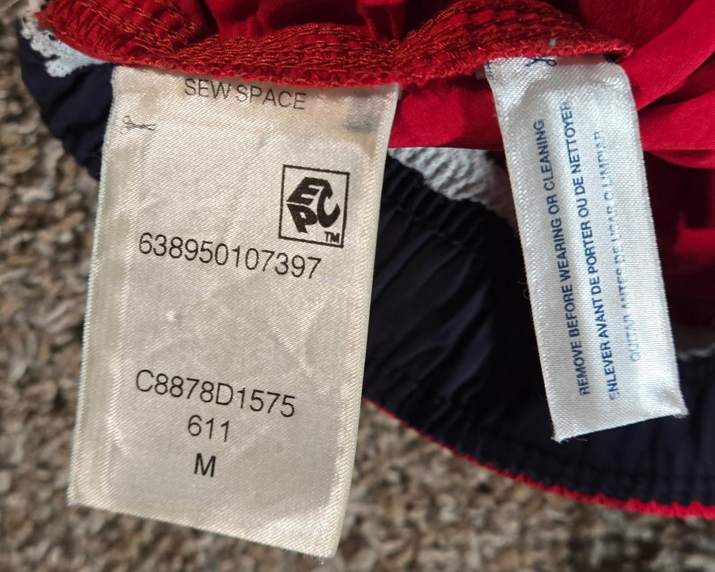 Tommy Hilfiger red drawstring swim trunks Lined Pockets M