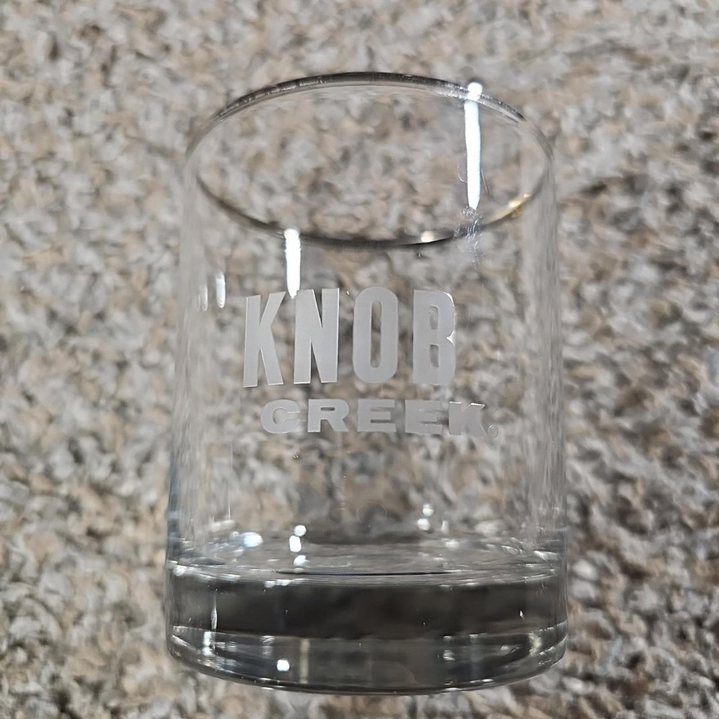 KNOB CREEK DISTILLERY Bourbon Whiskey 3.5" Rocks Glasses Silver Rim