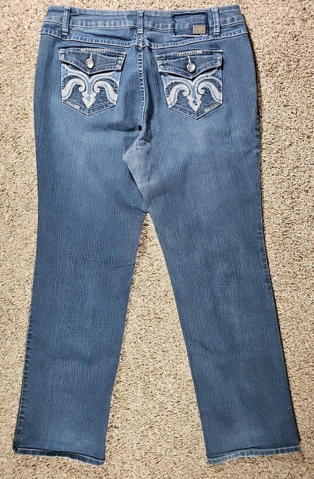One5one Sz14 Jeweled Flap Pocket Jeans