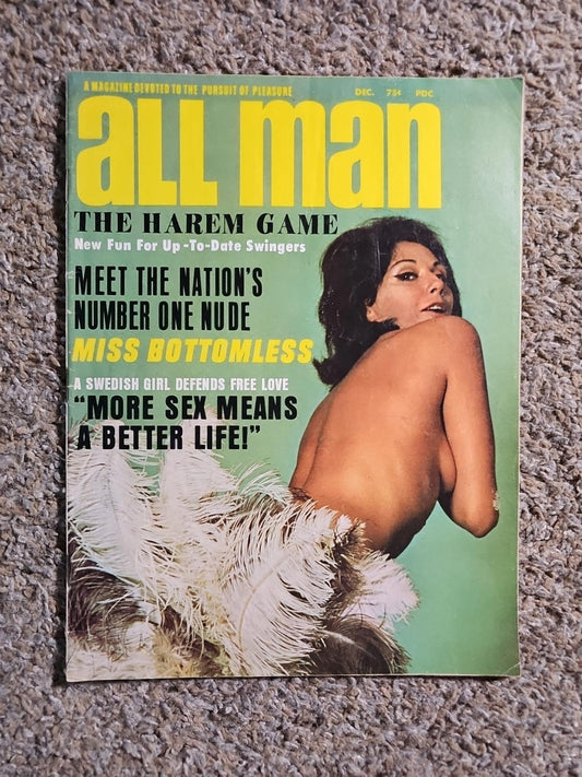 ALL MAN Men's Magazine, Dec. 1967 Eve Eden, Suzy James, Others, Fiction