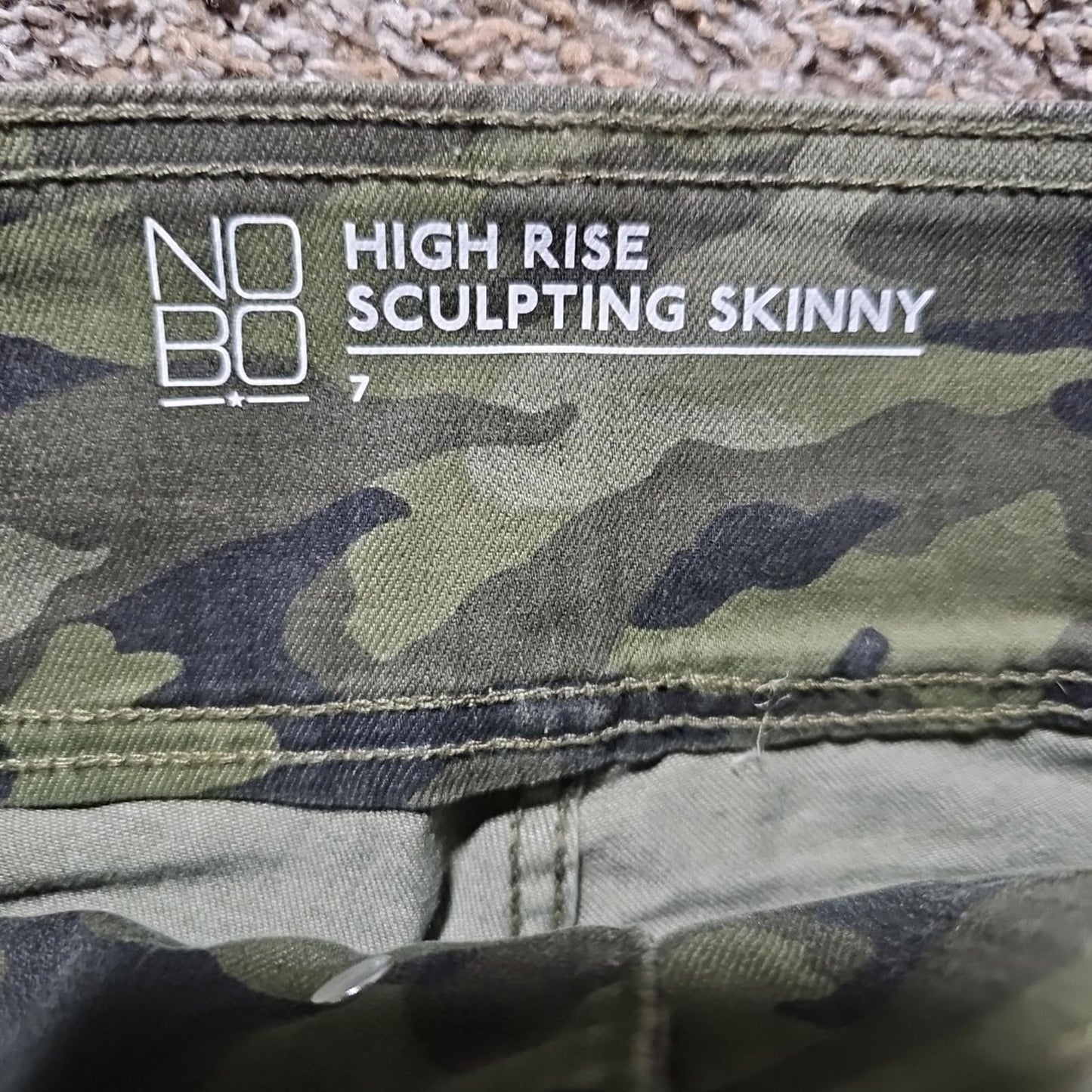 NOBO green camo highrise sculpting skinny jeans women/teen 7