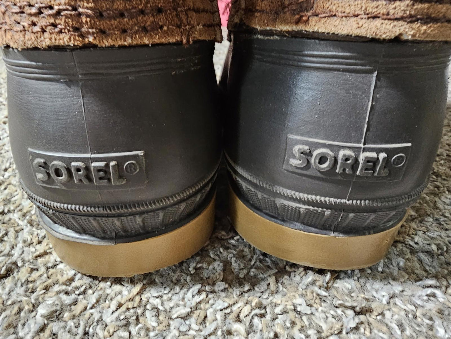 SOREL Winter Duck Boots Men 10 Wool Blend Leather USA CANADA