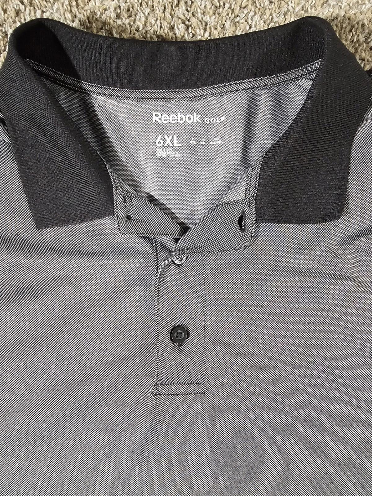 Reebok Golf 6xl Gray Black Polo Shirt